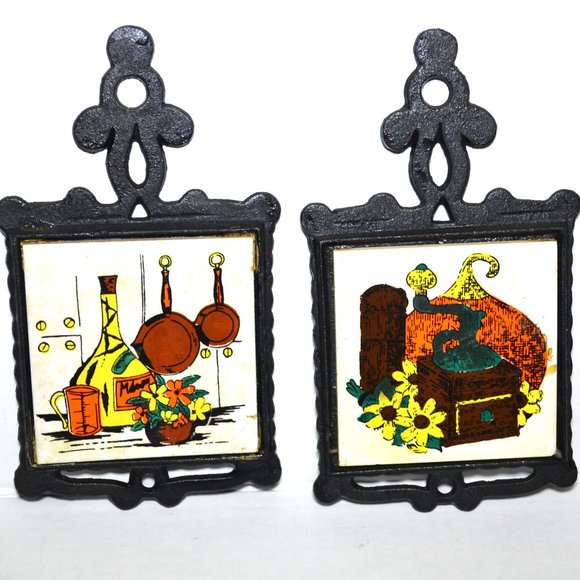 Black Cast Iron Hanging Kitchen Decor Set Complete Set Ready To Use - Picture 2 of 4